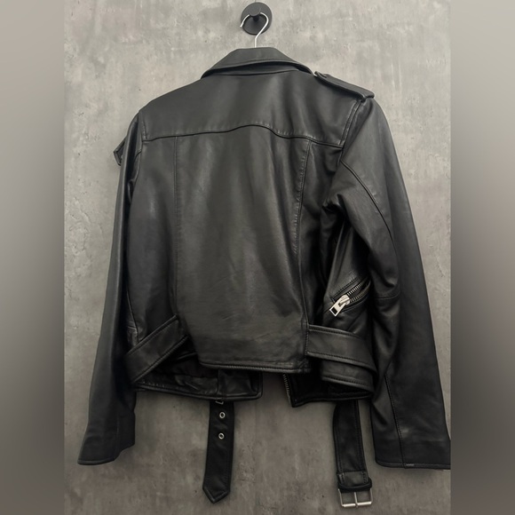 NEW ALL SAINTS DALBY LEATHER BIKER JACKET SIZE 10 B2070 - Picture 6 of 6